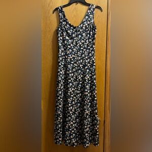 Vintage Scarlett Black and Multi Color Floral Buttoned Sleeveless Maxi Sundress